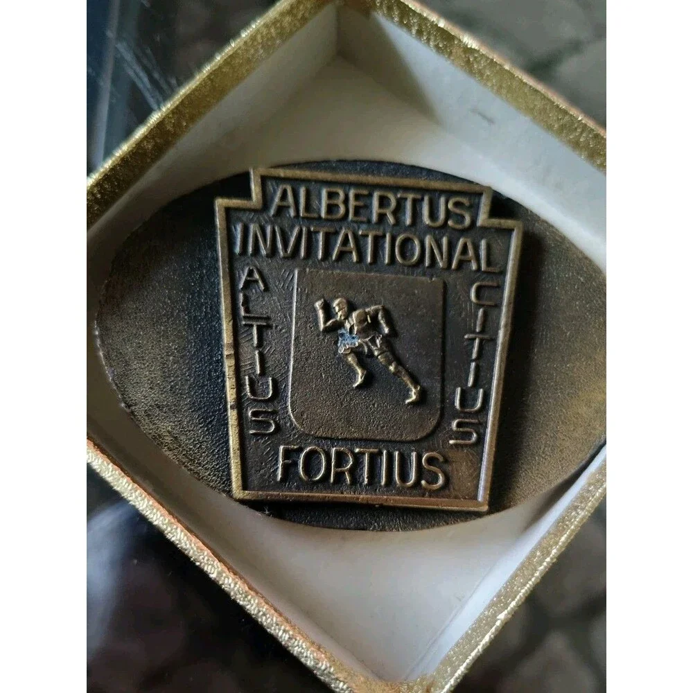 Albertus Invitational Fortius Bronze Belt Buckle Altius Citius